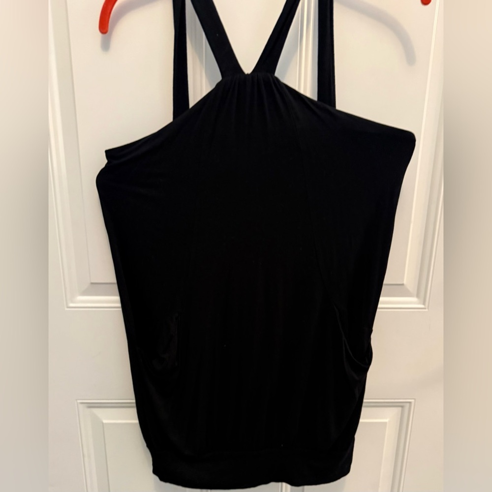 Elegant Black Sleeveless Tunic style Top